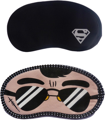 

Jenna Cartoon Super Smooth Sleep Mask, Blind Fold And Travel Accessory W_Superman BlackSpecks (Pack of 2) Eye Shade(Multicolor)