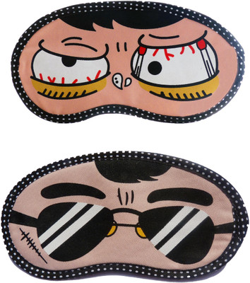 

Jenna Sleepy-BlackSpecks Cartoon Travel Sleeping Eye Cover Blindfold (Pack of 2)(2 g)