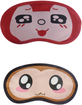 

Jenna Cartoon Super Smooth Sleep Mask, Blind Fold And Travel Accessory RedBlackEye BigEye (Pack of 2) Eye Shade(Multicolor)