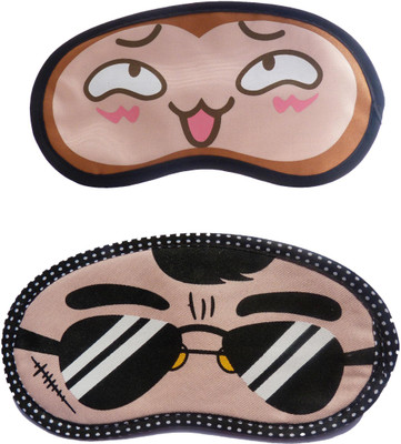 

Jenna Happy-BlackSpecks Cartoon Travel Sleeping Eye Cover Blindfold (Pack of 2)(2 g)