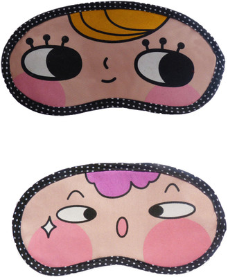 

Jenna Cartoon Super Smooth Sleep Mask, Blind Fold And Travel Accessory YellowHairHappy PinkCheek (Pack of 2) Eye Shade(Multicolor)