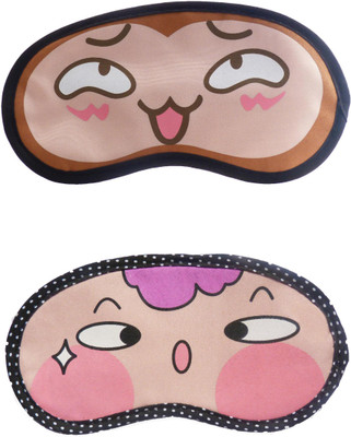 

Jenna Cartoon Super Smooth Sleep Mask, Blind Fold And Travel Accessory Happy PinkCheek (Pack of 2) Eye Shade(Multicolor)