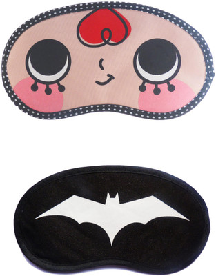 

Jenna Cartoon Super Smooth Sleep Mask, Blind Fold And Travel Accessory RedHair WhiteBat (Pack of 2) Eye Shade(Multicolor)