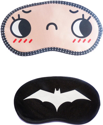 

Jenna Cartoon Super Smooth Sleep Mask, Blind Fold And Travel Accessory OpenEye WhiteBat (Pack of 2) Eye Shade(Multicolor)