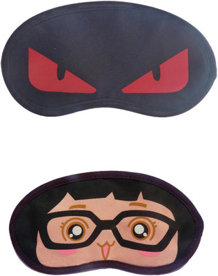 

Jenna Cartoon Super Smooth Sleep Mask, Blind Fold And Travel Accessory RedEye GirlSpecks (Pack of 2) Eye Shade(Multicolor)