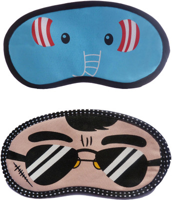 

Jenna Elephant-BlackSpecks Cartoon Travel Sleeping Eye Cover Blindfold (Pack of 2)(2 g)