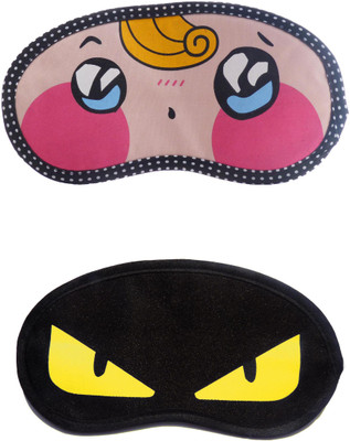 

Jenna Cartoon Super Smooth Sleep Mask, Blind Fold And Travel Accessory YellowHairSurprise YellowEye (Pack of 2) Eye Shade(Multicolor)