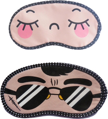 

Jenna CloseEye-BlackSpecks Cartoon Travel Sleeping Eye Cover Blindfold (Pack of 2)(2 g)