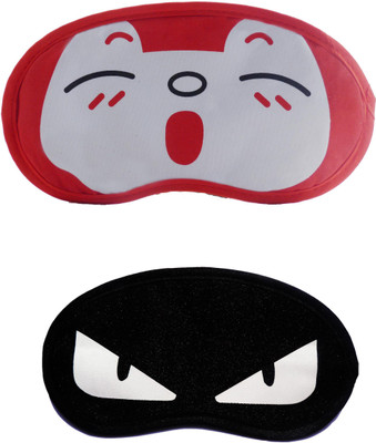 

Jenna Cartoon Super Smooth Sleep Mask, Blind Fold And Travel Accessory RedSleepy WhiteEye (Pack of 2) Eye Shade(Multicolor)