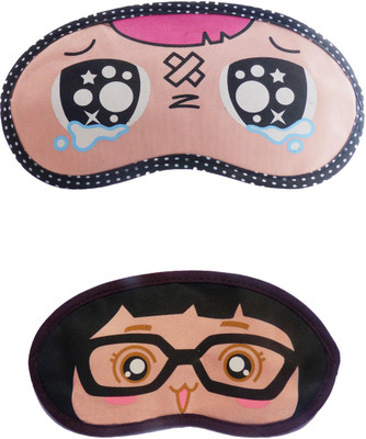 

Jenna Cartoon Super Smooth Sleep Mask, Blind Fold And Travel Accessory P_Inju GirlSpecks (Pack of 2) Eye Shade(Multicolor)