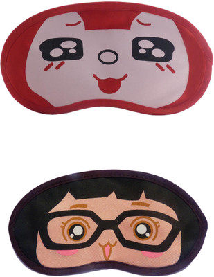 

Jenna RedBlackEye-GirlSpecks Cartoon Travel Sleeping Eye Cover Blindfold (Pack of 2)(2 g)