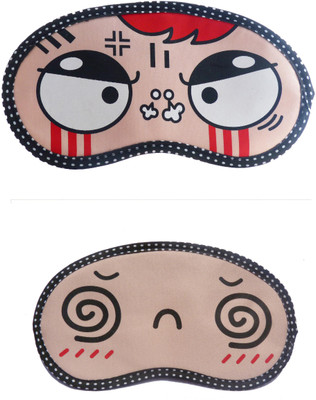 

Jenna Cartoon Super Smooth Sleep Mask, Blind Fold And Travel Accessory Angry Spiral (Pack of 2) Eye Shade(Multicolor)