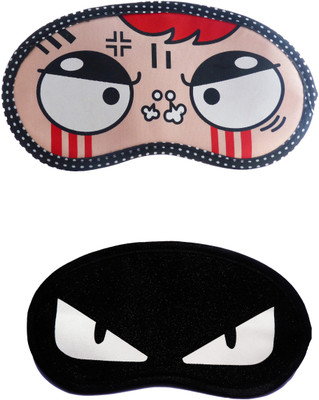 

Jenna Cartoon Super Smooth Sleep Mask, Blind Fold And Travel Accessory Angry WhiteEye (Pack of 2) Eye Shade(Multicolor)