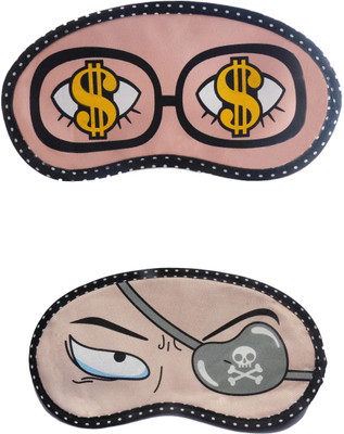 

Jenna Cartoon Super Smooth Sleep Mask, Blind Fold And Travel Accessory Dollar PatchEye (Pack of 2) Eye Shade(Multicolor)
