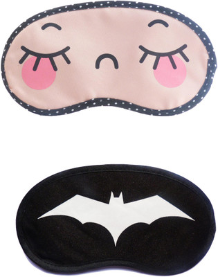

Jenna Cartoon Super Smooth Sleep Mask, Blind Fold And Travel Accessory CloseEye WhiteBat (Pack of 2) Eye Shade(Multicolor)