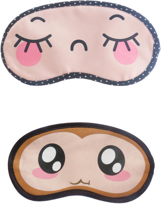 

Jenna Cartoon Super Smooth Sleep Mask, Blind Fold And Travel Accessory CloseEye BigEye (Pack of 2) Eye Shade(Multicolor)