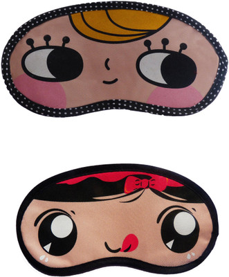 

Jenna Cartoon Super Smooth Sleep Mask, Blind Fold And Travel Accessory YellowHairHappy RedRibbon (Pack of 2) Eye Shade(Multicolor)
