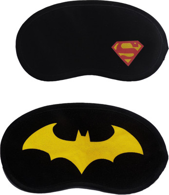 

Jenna Cartoon Super Smooth Sleep Mask, Blind Fold And Travel Accessory Y_Superman YellowBat (Pack of 2) Eye Shade(Multicolor)