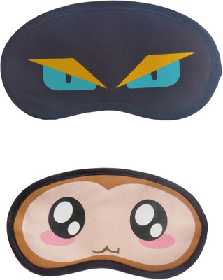 

Jenna Cartoon Super Smooth Sleep Mask, Blind Fold And Travel Accessory NinjaEye BigEye (Pack of 2) Eye Shade(Multicolor)