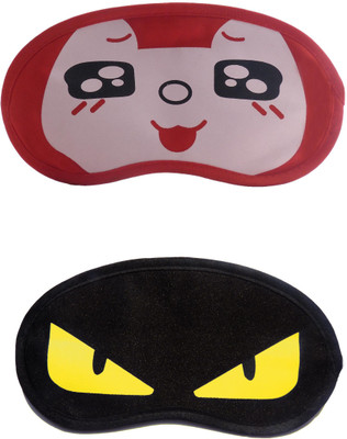 

Jenna Cartoon Super Smooth Sleep Mask, Blind Fold And Travel Accessory RedBlackEye YellowEye (Pack of 2) Eye Shade(Multicolor)