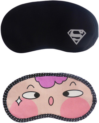 

Jenna Cartoon Super Smooth Sleep Mask, Blind Fold And Travel Accessory W_Superman PinkCheek (Pack of 2) Eye Shade(Multicolor)