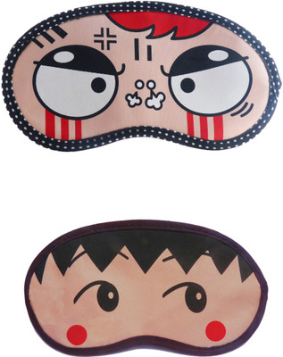 

Jenna Cartoon Super Smooth Sleep Mask, Blind Fold And Travel Accessory Angry RedDot (Pack of 2) Eye Shade(Multicolor)