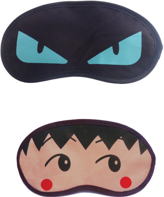 

Jenna Cartoon Super Smooth Sleep Mask, Blind Fold And Travel Accessory BlueEye RedDot (Pack of 2) Eye Shade(Multicolor)