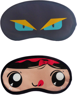 

Jenna Cartoon Super Smooth Sleep Mask, Blind Fold And Travel Accessory NinjaEye RedRibbon (Pack of 2) Eye Shade(Multicolor)