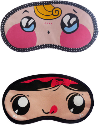 

Jenna YellowHairSurprise-RedRibbon Cartoon Travel Sleeping Eye Cover Blindfold (Pack of 2)(2 g)