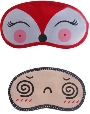 

Jenna Cartoon Super Smooth Sleep Mask, Blind Fold And Travel Accessory RedDeer Spiral (Pack of 2) Eye Shade(Multicolor)