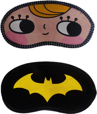 

Jenna Cartoon Super Smooth Sleep Mask, Blind Fold And Travel Accessory YellowHairHappy YellowBat (Pack of 2) Eye Shade(Multicolor)