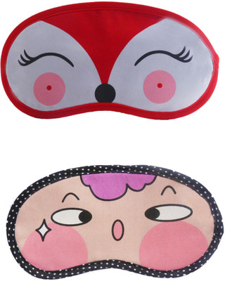 

Jenna Cartoon Super Smooth Sleep Mask, Blind Fold And Travel Accessory RedDeer PinkCheek (Pack of 2) Eye Shade(Multicolor)