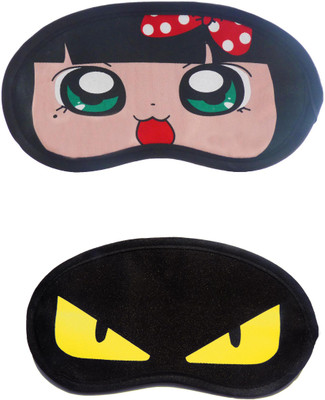 

Jenna Cartoon Super Smooth Sleep Mask, Blind Fold And Travel Accessory PolkaDot YellowEye (Pack of 2) Eye Shade(Multicolor)