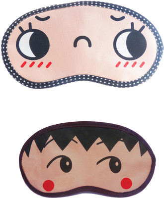 

Jenna Cartoon Super Smooth Sleep Mask, Blind Fold And Travel Accessory OpenEye RedDot (Pack of 2) Eye Shade(Multicolor)