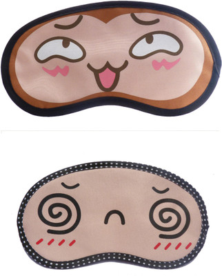 

Jenna Happy-Spiral Cartoon Travel Sleeping Eye Cover Blindfold (Pack of 2)(2 g)