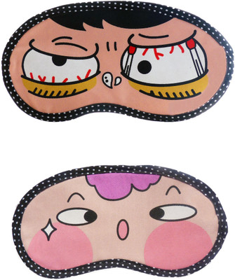 

Jenna Cartoon Super Smooth Sleep Mask, Blind Fold And Travel Accessory Sleepy PinkCheek (Pack of 2) Eye Shade(Multicolor)