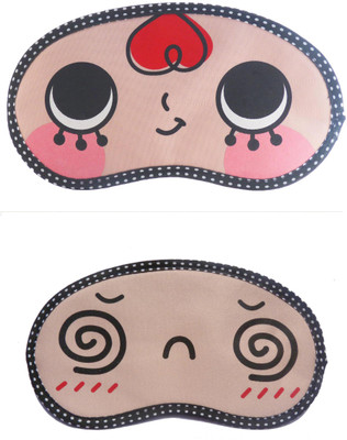 

Jenna Cartoon Super Smooth Sleep Mask, Blind Fold And Travel Accessory RedHair Spiral (Pack of 2) Eye Shade(Multicolor)