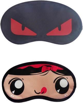 

Jenna Cartoon Super Smooth Sleep Mask, Blind Fold And Travel Accessory RedEye RedRibbon (Pack of 2) Eye Shade(Multicolor)