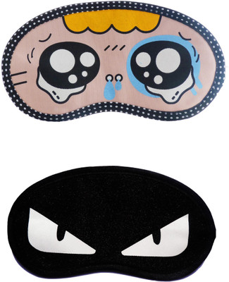 

Jenna Cartoon Super Smooth Sleep Mask, Blind Fold And Travel Accessory Y_TearyEye WhiteEye (Pack of 2) Eye Shade(Multicolor)