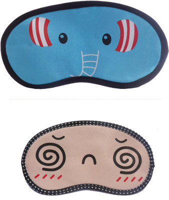 

Jenna Cartoon Super Smooth Sleep Mask, Blind Fold And Travel Accessory Elephant Spiral (Pack of 2) Eye Shade(Multicolor)