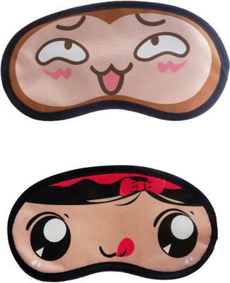 

Jenna Happy-RedRibbon Cartoon Travel Sleeping Eye Cover Blindfold (Pack of 2)(2 g)