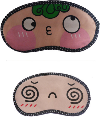 

Jenna GreenHair-Spiral Cartoon Travel Sleeping Eye Cover Blindfold (Pack of 2)(2 g)