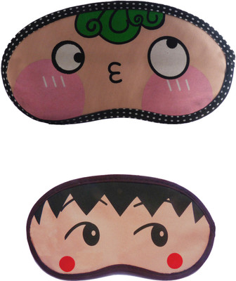 

Jenna Cartoon Super Smooth Sleep Mask, Blind Fold And Travel Accessory GreenHair RedDot (Pack of 2) Eye Shade(Multicolor)