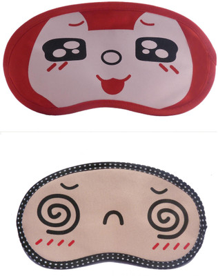 

Jenna RedBlackEye-Spiral Cartoon Travel Sleeping Eye Cover Blindfold (Pack of 2)(2 g)