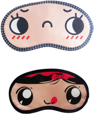 

Jenna Cartoon Super Smooth Sleep Mask, Blind Fold And Travel Accessory OpenEye RedRibbon (Pack of 2) Eye Shade(Multicolor)