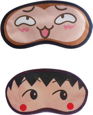 

Jenna Cartoon Super Smooth Sleep Mask, Blind Fold And Travel Accessory Happy RedDot (Pack of 2) Eye Shade(Multicolor)