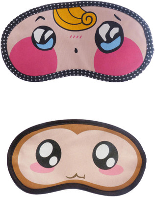 

Jenna Cartoon Super Smooth Sleep Mask, Blind Fold And Travel Accessory YellowHairSurprise BigEye (Pack of 2) Eye Shade(Multicolor)