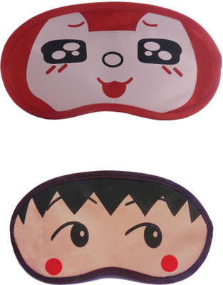 

Jenna Cartoon Super Smooth Sleep Mask, Blind Fold And Travel Accessory RedBlackEye RedDot (Pack of 2) Eye Shade(Multicolor)