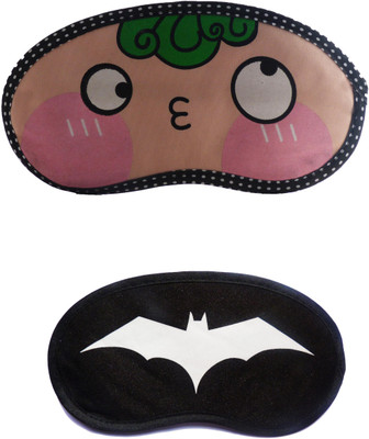

Jenna GreenHair-WhiteBat Cartoon Travel Sleeping Eye Cover Blindfold (Pack of 2)(2 g)
