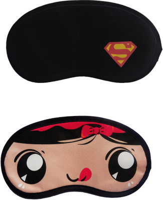 

Jenna Cartoon Super Smooth Sleep Mask, Blind Fold And Travel Accessory Y_Superman RedRibbon (Pack of 2) Eye Shade(Multicolor)